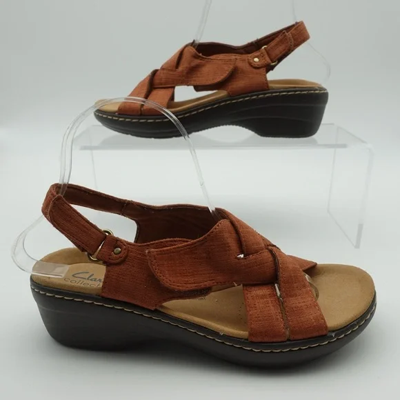 Clarks Women's Sandals in Rust Brown - Picture 2 of 10